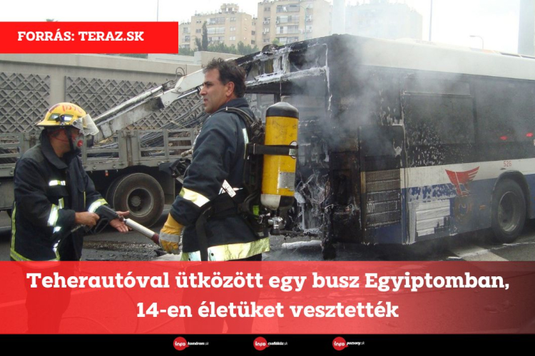 Teherautóval ütközött egy busz Egyiptomban, 14-en életüket vesztették